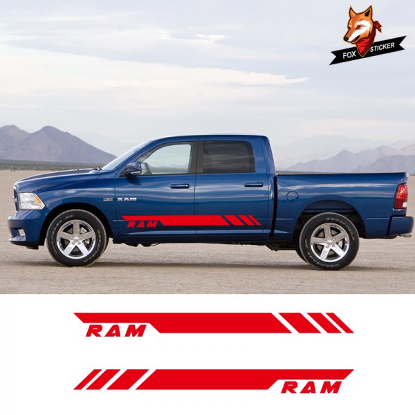 Car Vinyl Side Stripes Stickers Auto Graphics Decals Auto Sport Styling Vinyl Car Sticker for Dodge Ram Pickup
